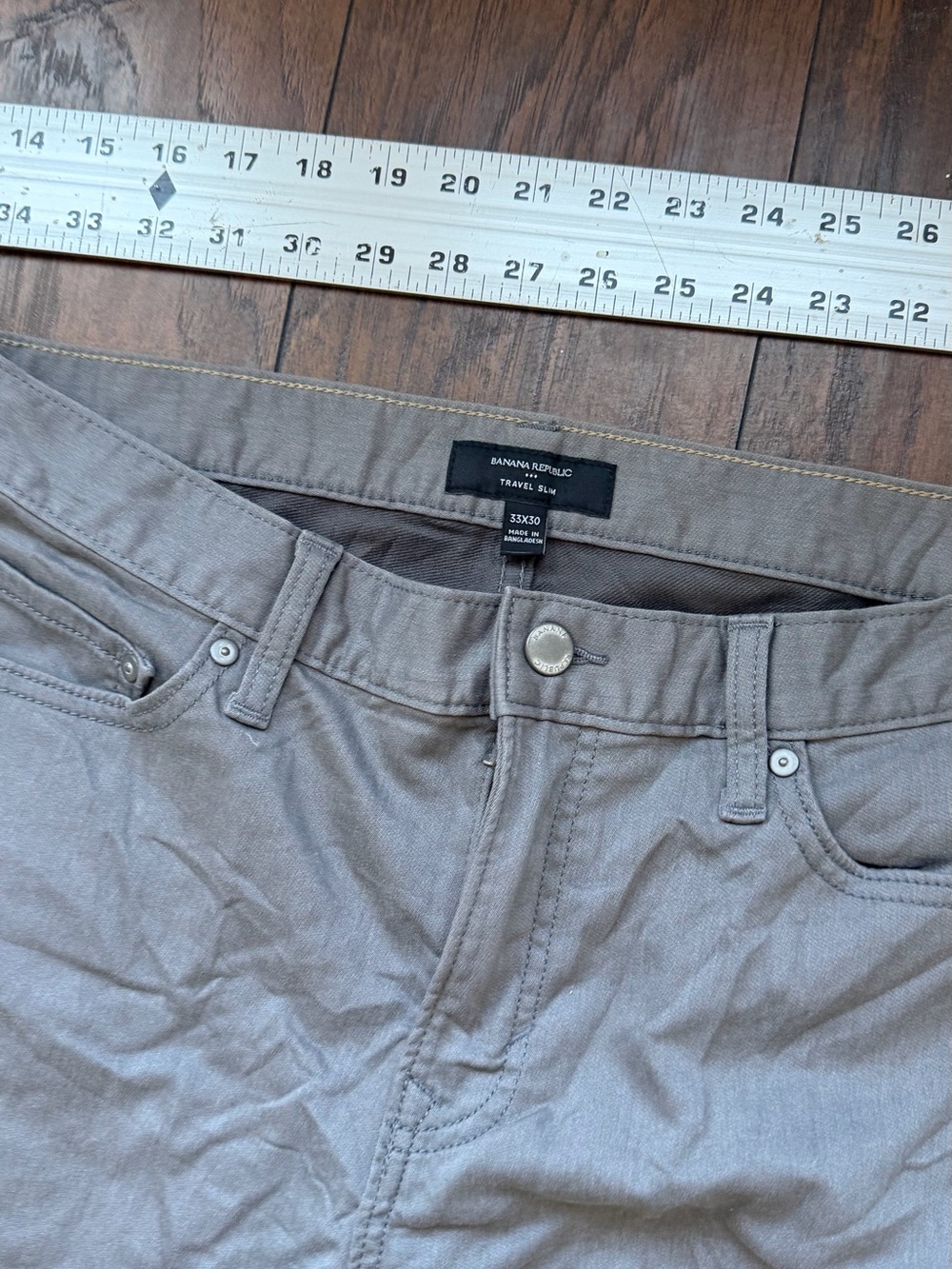 Banana Republic Chino Mens Pants 33x30 Gray - Picture 2 of 4